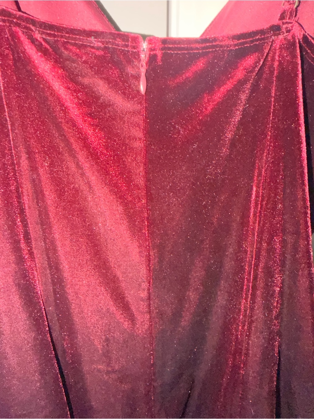 Velvet Burgundy Spaghetti Strap Cami Bodysuit - Picture 5 of 5